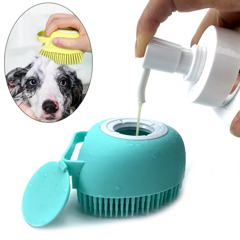 Escova de Silicone para Banho em Animais - Massageadora